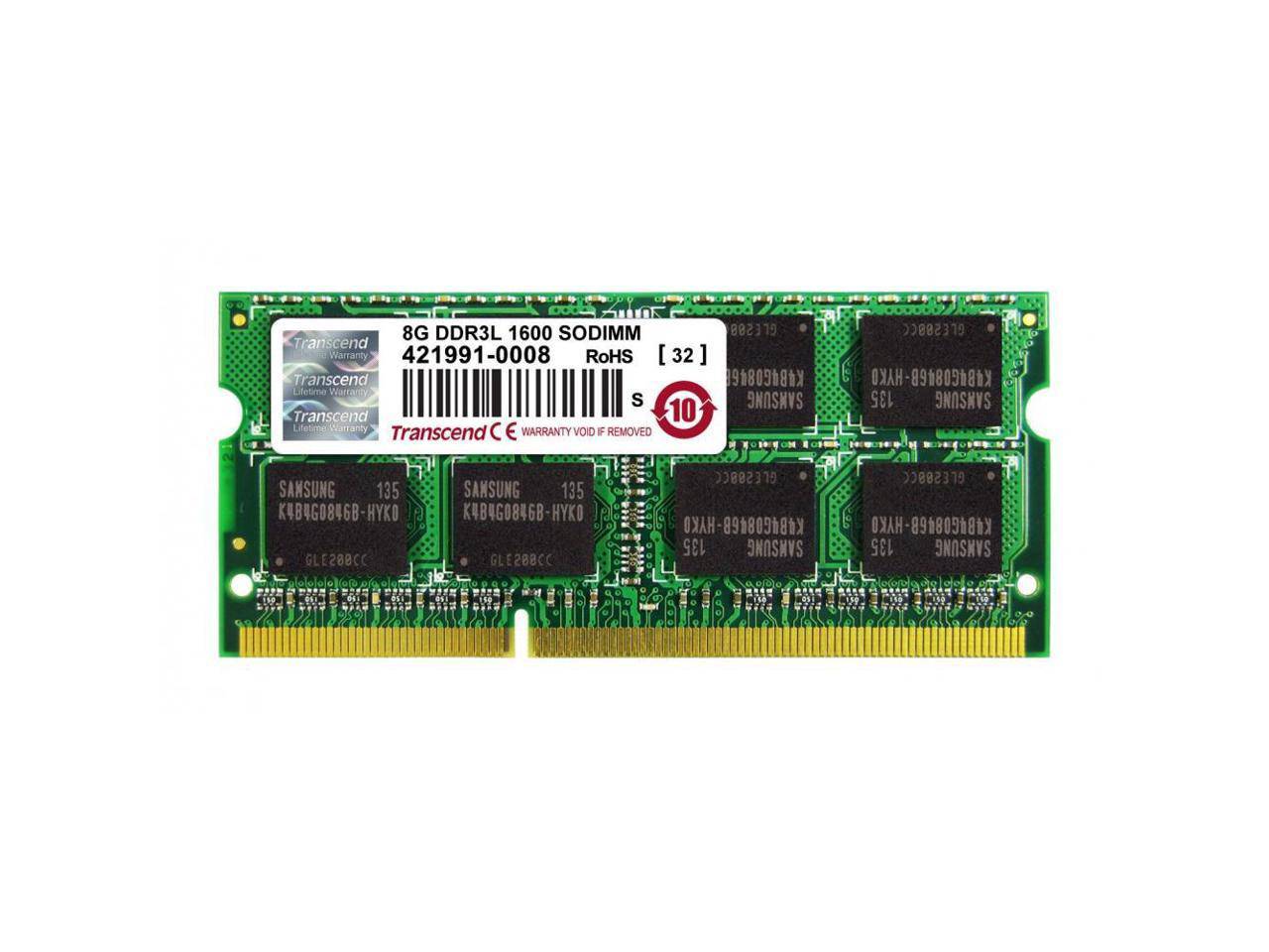 TRANSCEND 8GB LOW VOLTAGE \ DUAL VOLTAGE DDR3-1600 SO-DIMM